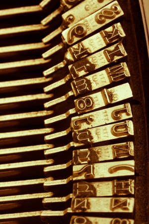letters of an old typewriter. symbolic photo for communication in former timesの写真素材