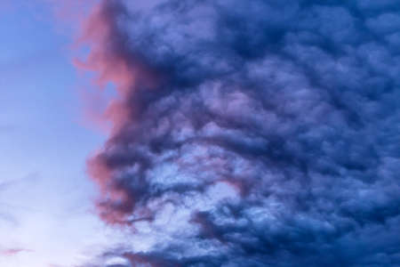 blue clouds in the sky, symbol of dreams, transcendence, meditation, imagination, backgroundの写真素材