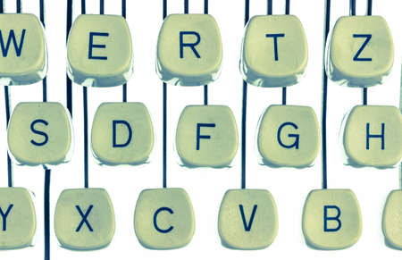 keys of an old typewriter. symbolic photo for communication in former timesの写真素材