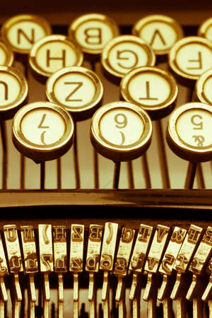 keys of an old typewriter. symbolic photo for communication in former timesの写真素材