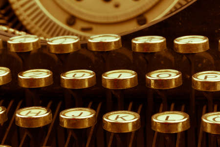 keys of an old typewriter. symbolic photo for communication in former timesの写真素材