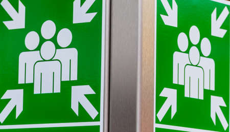 shield escape collection, symbol of emergency, rescue, orientationの写真素材