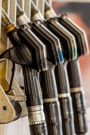 gas pump at a gas station. different types of fuel from fuelの写真素材