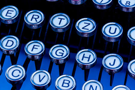an old typewriter keyboard. symbolic photo for communication in former timesの写真素材