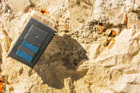 intercom broken faÃ§ade, a symbol of security, private property, renovation, insulationの写真素材