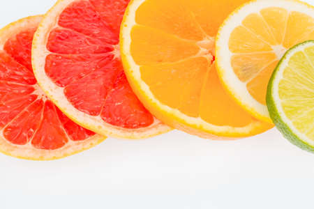 Slices of an orange. symbolic photo for healthy vitamins through fresh fruitの写真素材