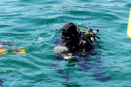 Switzerland, zurich, rescue diverの写真素材