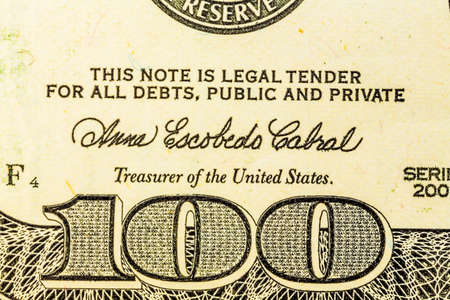 many american dollar bills. symbolic photo for debts and wealthの写真素材