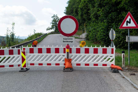 a road is closed due to construction work