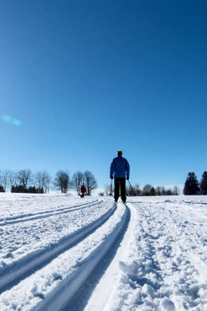 winter sports cross-country skiing, icon sports, winter holidays, leisure, activityの写真素材