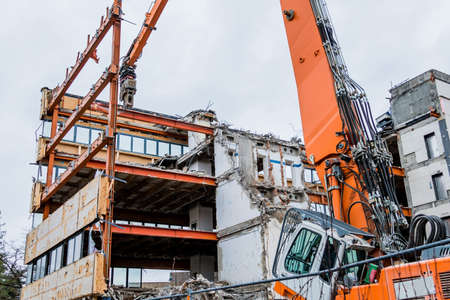 one older office buildings will be demolished. demolition instead renovationの写真素材