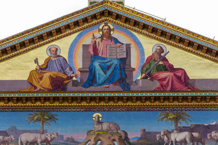 italy, rome, church: san paolo fuori le muraの写真素材
