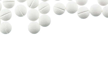 white tablets, symbol photo for medicines, remedies and painkillersの写真素材