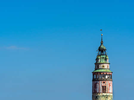 the czech town of cesky krumlov in southern bohemiaの写真素材