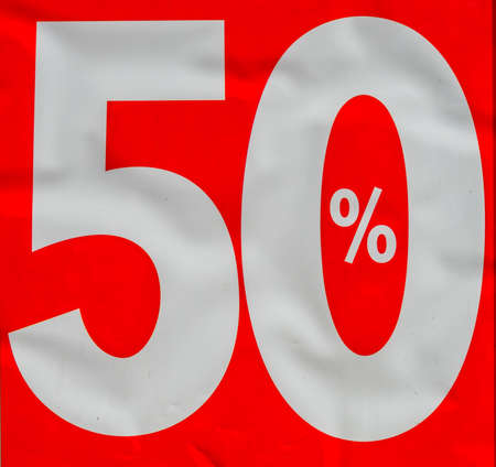 there finally sale a decline of 50 percentの写真素材