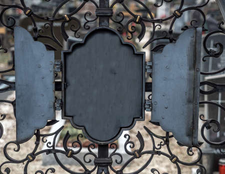 grave in a cemetery with textreiraumの写真素材