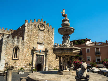 italy, sicily, taormina. beautiful place in the old townの写真素材