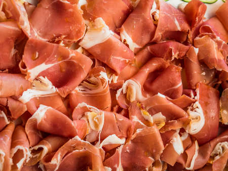 thinly sliced ââham is ready for consumptionの写真素材