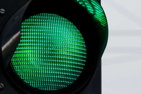 traffic light with green lightの写真素材