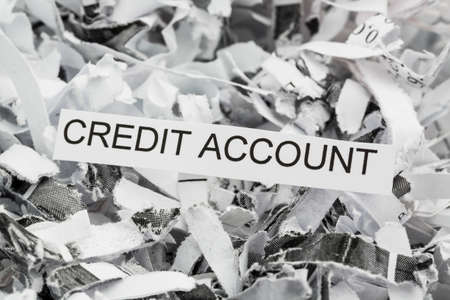 shredded paper credit accountの写真素材