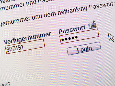 password entry for online banking