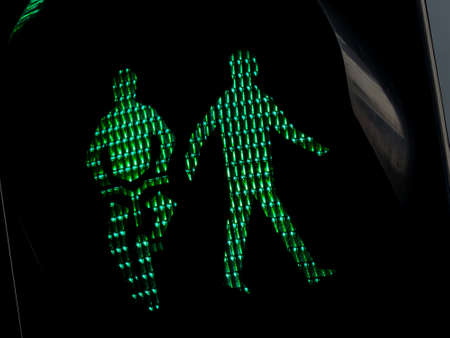 traffic lights for pedestrians and cyclistsの写真素材