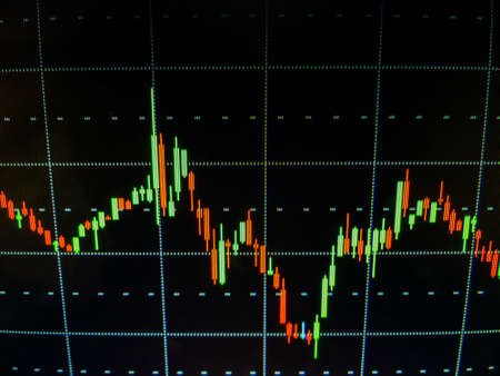 sharply falling price of shares on the stock exchangeの写真素材