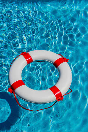 lifebuoy in a poolの写真素材