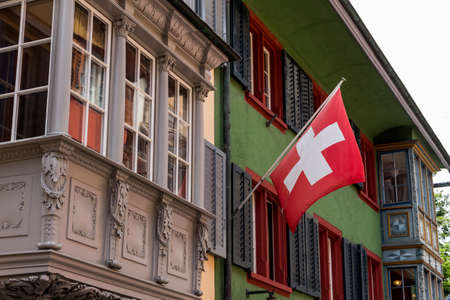 switzerland, zurich, augustinergasseの写真素材