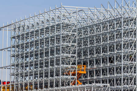 construction of a shelf warehouseの写真素材
