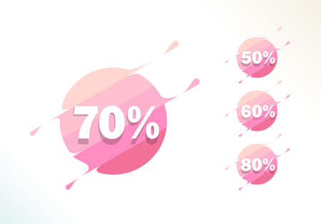 A set of Pink Sale Label Promotionのイラスト素材