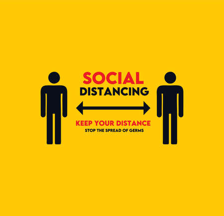 stop the spread of germs with social distancing vector illustrationのイラスト素材