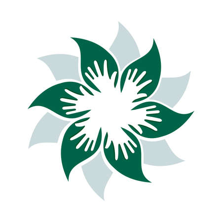 A vector illustration of hand and leafのイラスト素材