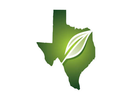 A vector Illustration of Texas Map with green leaf added icon signのイラスト素材