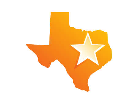 A vector Illustration of Texas Map with star symbol added for Logo and Signのイラスト素材