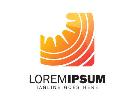 A vector sign for Solar Shine Logo with orange and red color shadeのイラスト素材