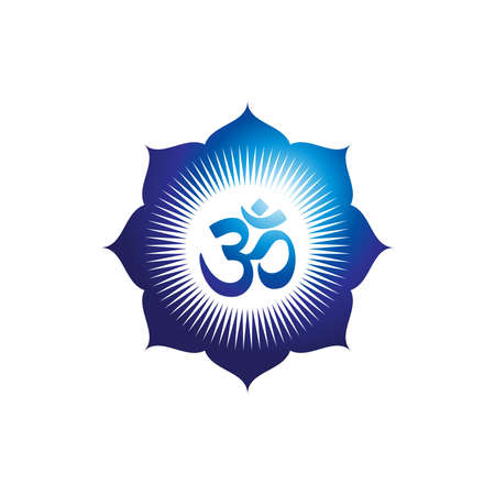 A vector illustration of ohm and lotus flower signのイラスト素材