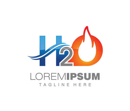 A vector illustration of H2O Vector Signのイラスト素材