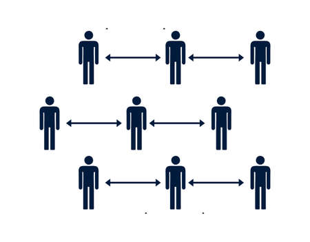 A vector illustration sign for social distancing campaignのイラスト素材
