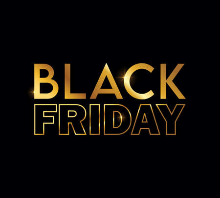 A Vector Illustration of Golden Black Friday Vector Signのイラスト素材
