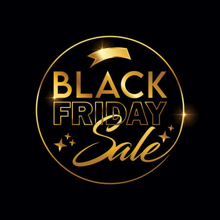 A Vector Illustration of Golden Black Friday Sale Vector Signのイラスト素材