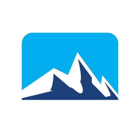 A Vector Illustration of Blue Mountain Vector Signのイラスト素材