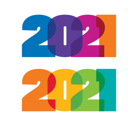 A Vector Illustration of 2021 year color full signのイラスト素材