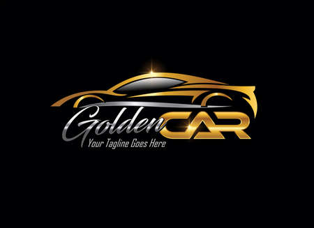 A Vector Illustration of Golden Sport Car Vehicleのイラスト素材