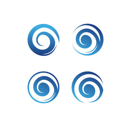 A Vector Illustration of Circle Wave Logo Signのイラスト素材