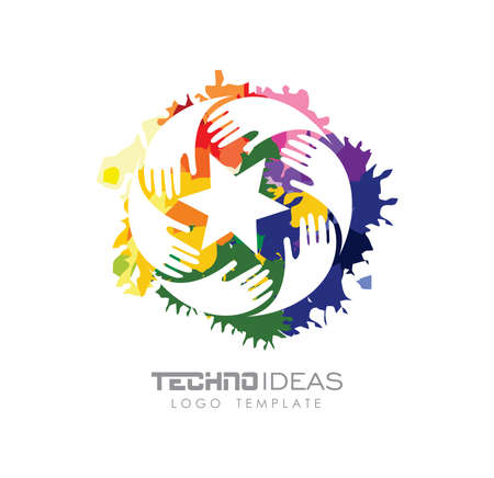 A Vector Illustration of Hand Circle Design Ideasのイラスト素材