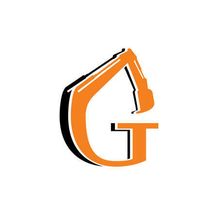 A Vector Illustration of Construction Monogram Logo Initial Letter Gのイラスト素材