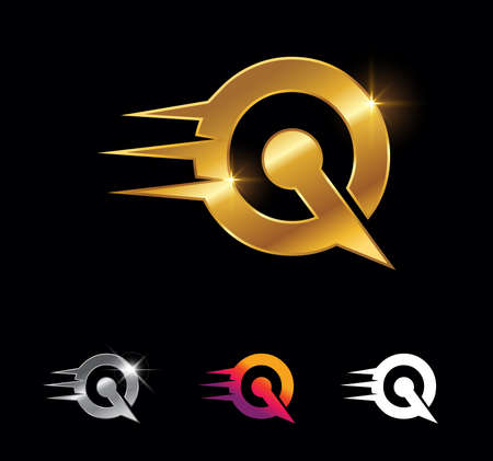 A vector Illustration of Golden Fast Speed Circle Signのイラスト素材
