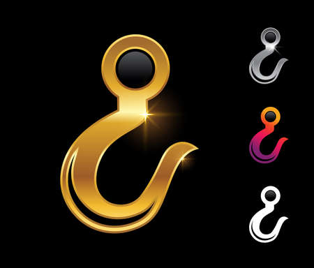 A vector Illustration set of Golden Hook Vector Signのイラスト素材