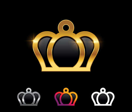 A vector Illustration set of Golden Crown Vector Signのイラスト素材